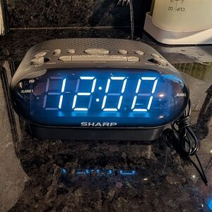 Sharp Black Digital Alarm Clock